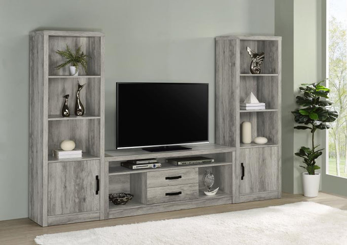 Burke 3-piece 59-inch TV Entertainment Center Grey Driftwood