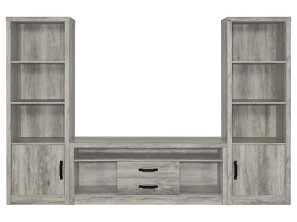 Burke 3-piece 59-inch TV Entertainment Center Grey Driftwood