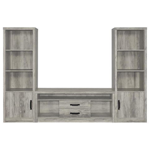 Burke 3-piece 59-inch TV Entertainment Center Grey Driftwood