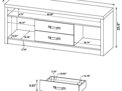 Burke 3-piece 59-inch TV Entertainment Center Grey Driftwood