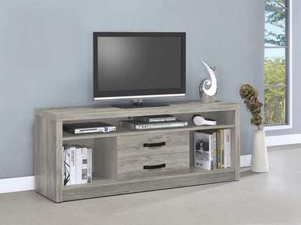 Burke 2-drawer Engineered Wood 59-inch TV Stand Grey Driftwood