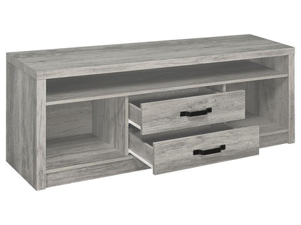 Burke 2-drawer Engineered Wood 59-inch TV Stand Grey Driftwood