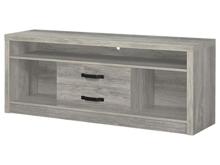 Burke 2-drawer Engineered Wood 59-inch TV Stand Grey Driftwood