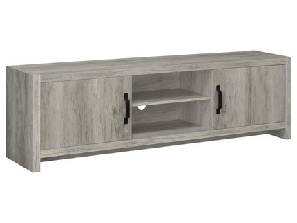 Burke 2-door Engineered Wood 71-inch TV Stand Grey Driftwood