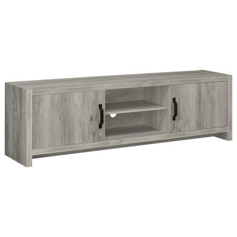 Burke 2-door Engineered Wood 71-inch TV Stand Grey Driftwood