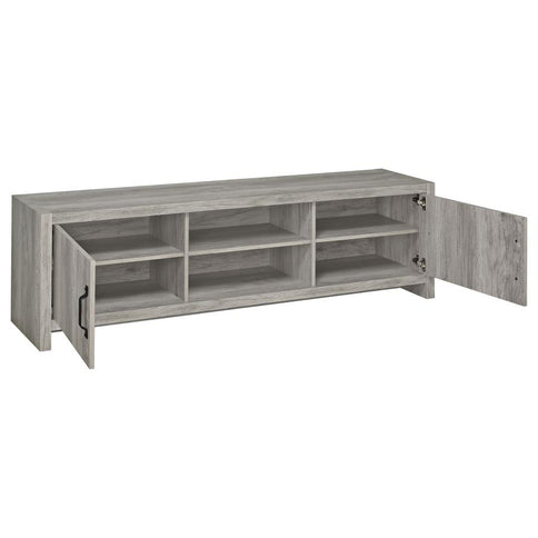 Burke 2-door Engineered Wood 71-inch TV Stand Grey Driftwood