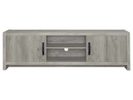 Burke 2-door Engineered Wood 71-inch TV Stand Grey Driftwood