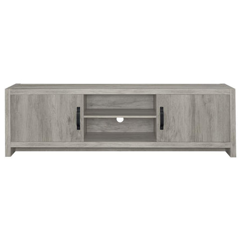 Burke 2-door Engineered Wood 71-inch TV Stand Grey Driftwood