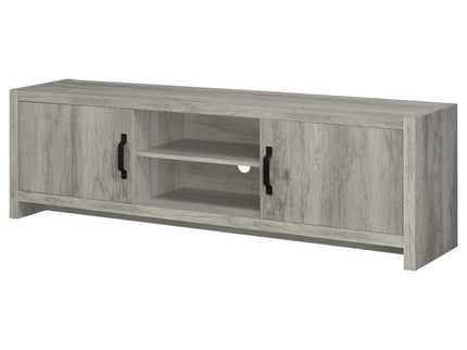 Burke 2-door Engineered Wood 71-inch TV Stand Grey Driftwood