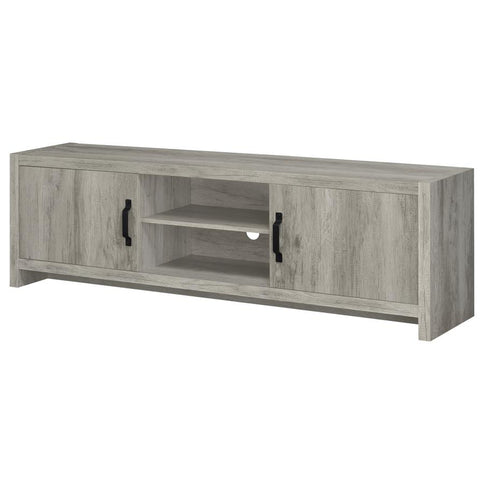 Burke 2-door Engineered Wood 71-inch TV Stand Grey Driftwood