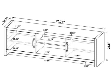 Burke 2-door Engineered Wood 71-inch TV Stand Grey Driftwood