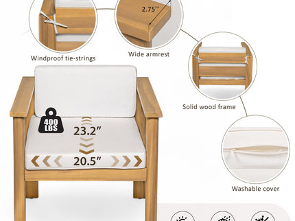 Rustic Patio Dining Set For 6 With Removable Cushions