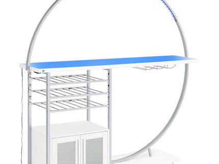 Casey - 2 Door Home Bar Storage Bar With Customizable Lighting - White