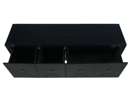 Geometric Carved Console Table With 3 Soft Close Drawers