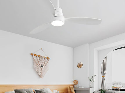 Ceiling Fan With Reversible DC Motor, LED Light, Solid Blades, Remote Control