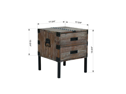 Trunk Table And Side Table With Large Storage Dress Up Your Liviing Room (Set of 3) - Antique Gray