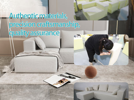 Modular Corner Sofa With Soft Fabric