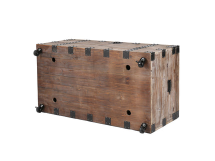Trunk Table And Side Table With Large Storage Dress Up Your Liviing Room (Set of 3) - Antique Gray