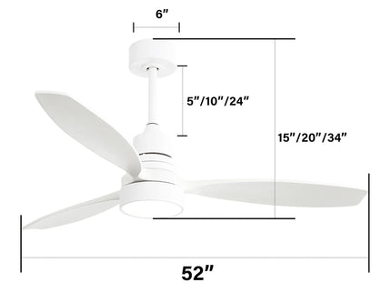 Ceiling Fan With Reversible DC Motor, LED Light, Solid Blades, Remote Control