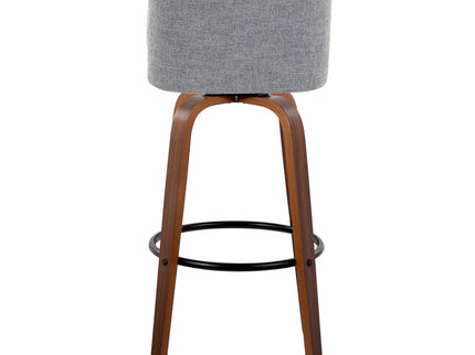 Toriano - Mid Century Modern Fixed Height Barstool Swivel And Round Footrest (Set of 2)