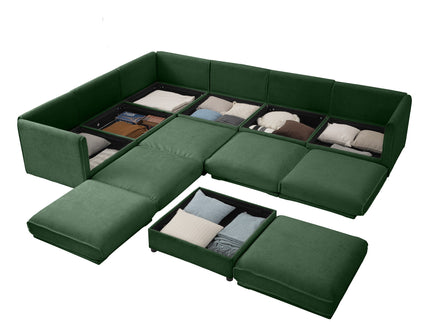 Contemporary Elegant Sofa With Storage And Ottoman