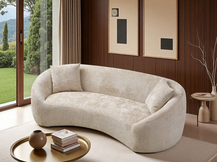 Curved 3 Seater Sofa, Long Living Room Couch