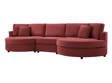 Modern 3 Seater Upholstered Sofa With Curved Design