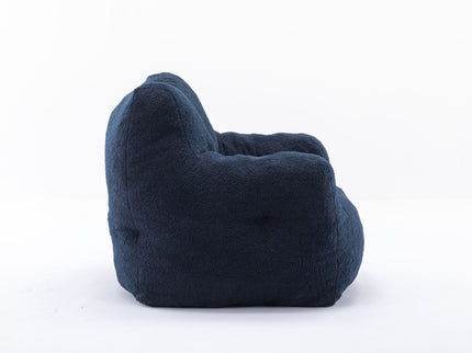 Soft Teddy Fabric Tufted Foam Bean Bag Chair With Teddy Fabric
