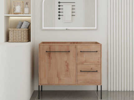 35" Freestanding Bathroom Vanity With Soft Close Doors And 2 Drawers (Vanity Only) - Imitative Oak