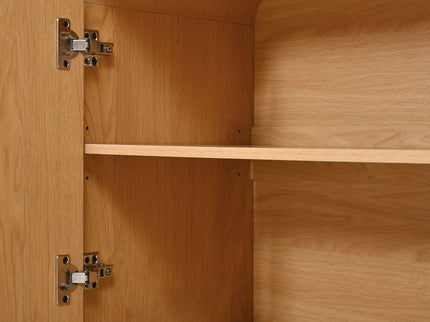 Curved Edge TV Stand With Large Cabinets