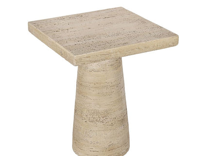Square Side Table With Pedestal Base