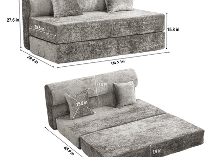 Convertible Design Sofa Bed, 2 Seater Fold Out Floor Couch