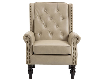 Modern Accent Armchair With Sturdy Wood Legs