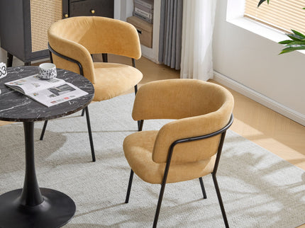 Modern Upholstered Arm Dining Chair Set
