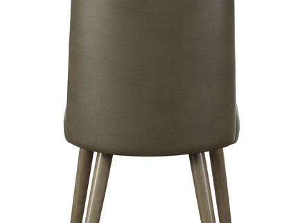 Waylon - Synthetic Leather Side Chair (Set of 2) - Gray / Oak
