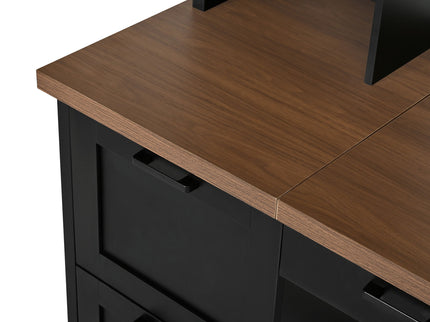 Farmhouse Computer Desk With Hutch