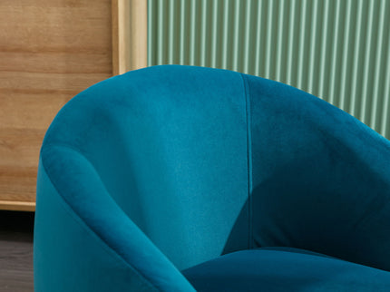 Swivel Accent Armchair Barrel Chair With Powder Coating Metal Ring