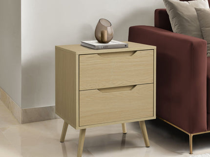 Accent Table With Storage Drawers - Natural
