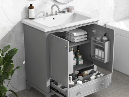 Modern Bathroom Vanity With Sink Combo, Multi Functional Cabinet With Doors And Drawer