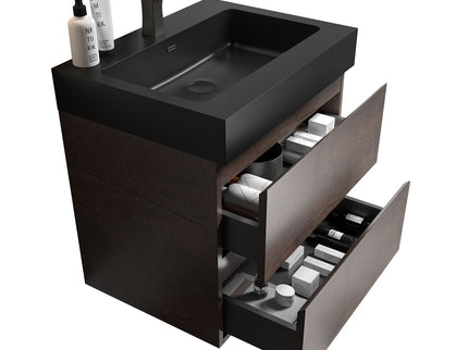 Alice - Bathroom Vanity Wall Mounted With Sink, Large Storage Floating Bathroom Vanity For Modern Bathroom, One-Piece Sink Basin Without Drain And Faucet