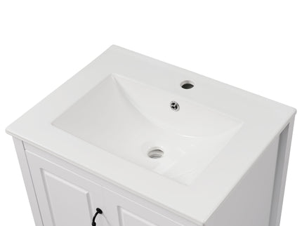 Freestanding Bathroom Vanity With Sink, Soft Closing Cabinet And Drawers - White