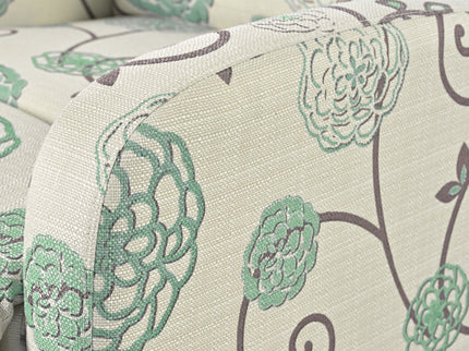 Modern Manual Recliner, Home Theater Chair With Adjustable Backrest For Living Room - Beige / Blue