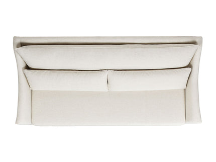 Ada - Flared Arm Contemporary Sofa With Lumbar Pillows - Flax White