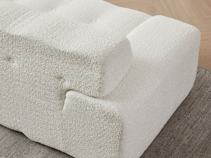Cloud Series Minimalist Button Tufted Square Arm 3 Seater Sofa