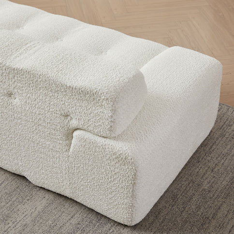 Cloud Series Minimalist Button Tufted Square Arm 3 Seater Sofa