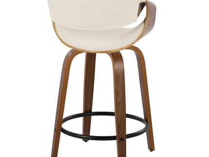 Curvini Mid - Century Modern Fixed Height Counter Stool With Swivel (Set of 2)