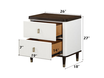 Carena - 5 Piece Bedroom Set (Eastern King Dresser Chest Mirror Nightstand) - Brown / Light Gray / White