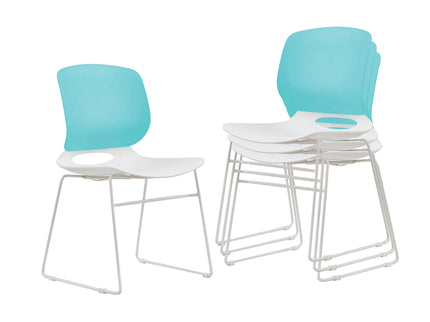 Ergonomic Backrest Stacking Chairs (Set of 4)