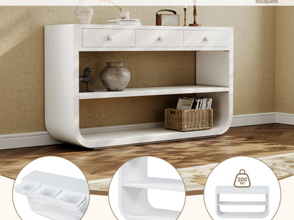 Console Table With 3 Soft Close Drawers & 2 Open Shelves