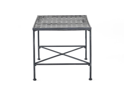 Luna - Outdoor Iron Coffee Table - Black Brush Silver